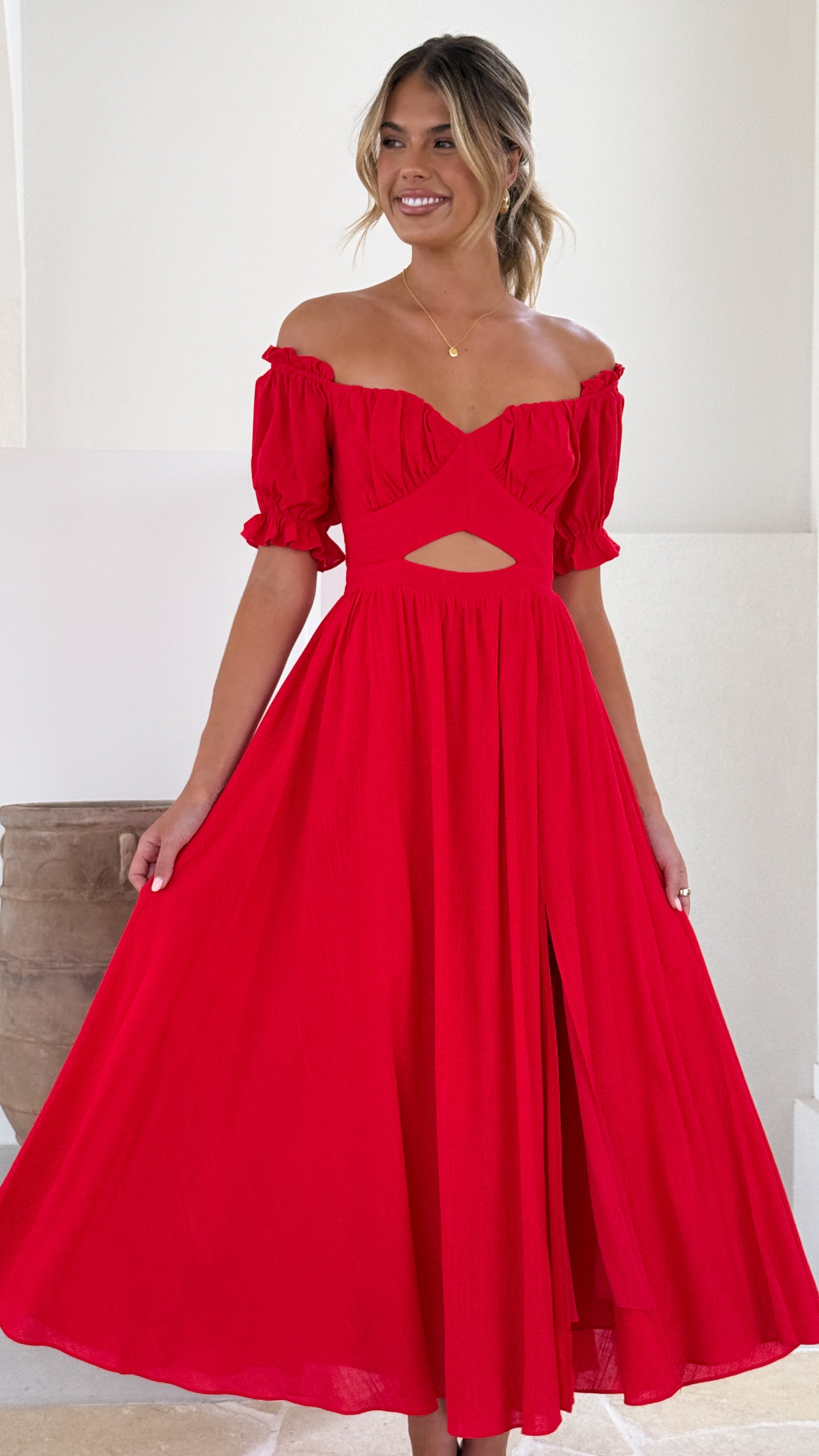 Hulu Maxi Dress - Red - Billy J