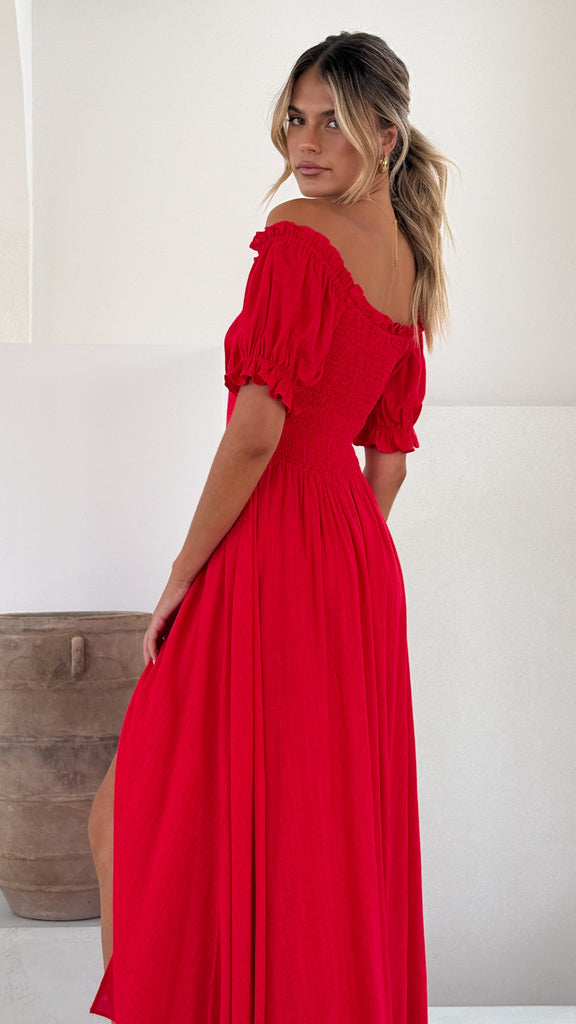 Hulu Maxi Dress - Red - Billy J