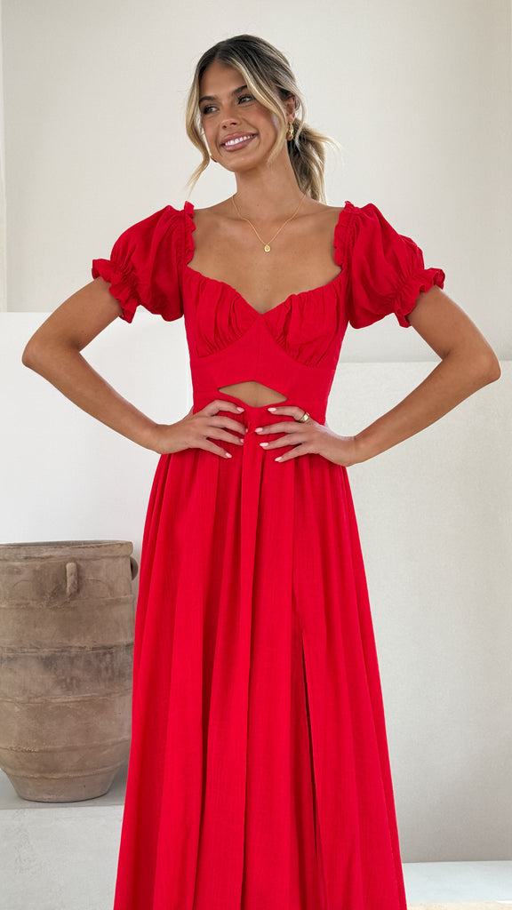 Hulu Maxi Dress - Red - Billy J