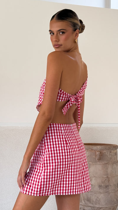 Load image into Gallery viewer, Jalisa Mini Skirt - Picnic Red - Billy J
