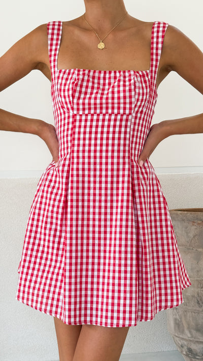 Load image into Gallery viewer, Jailene Mini Dress - Picnic Red - Billy J
