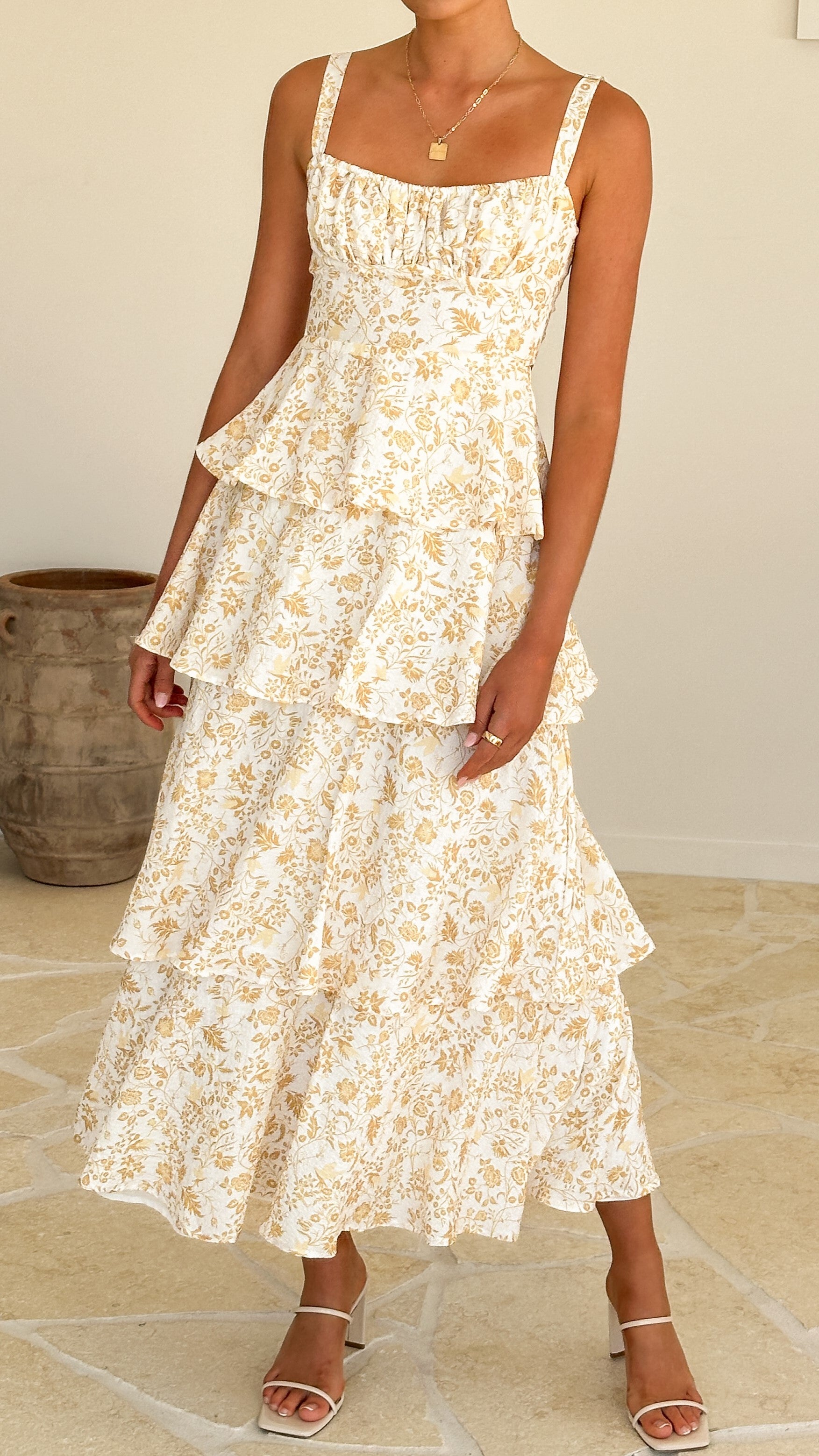 Page Maxi Dress - Yellow Floral - Billy J