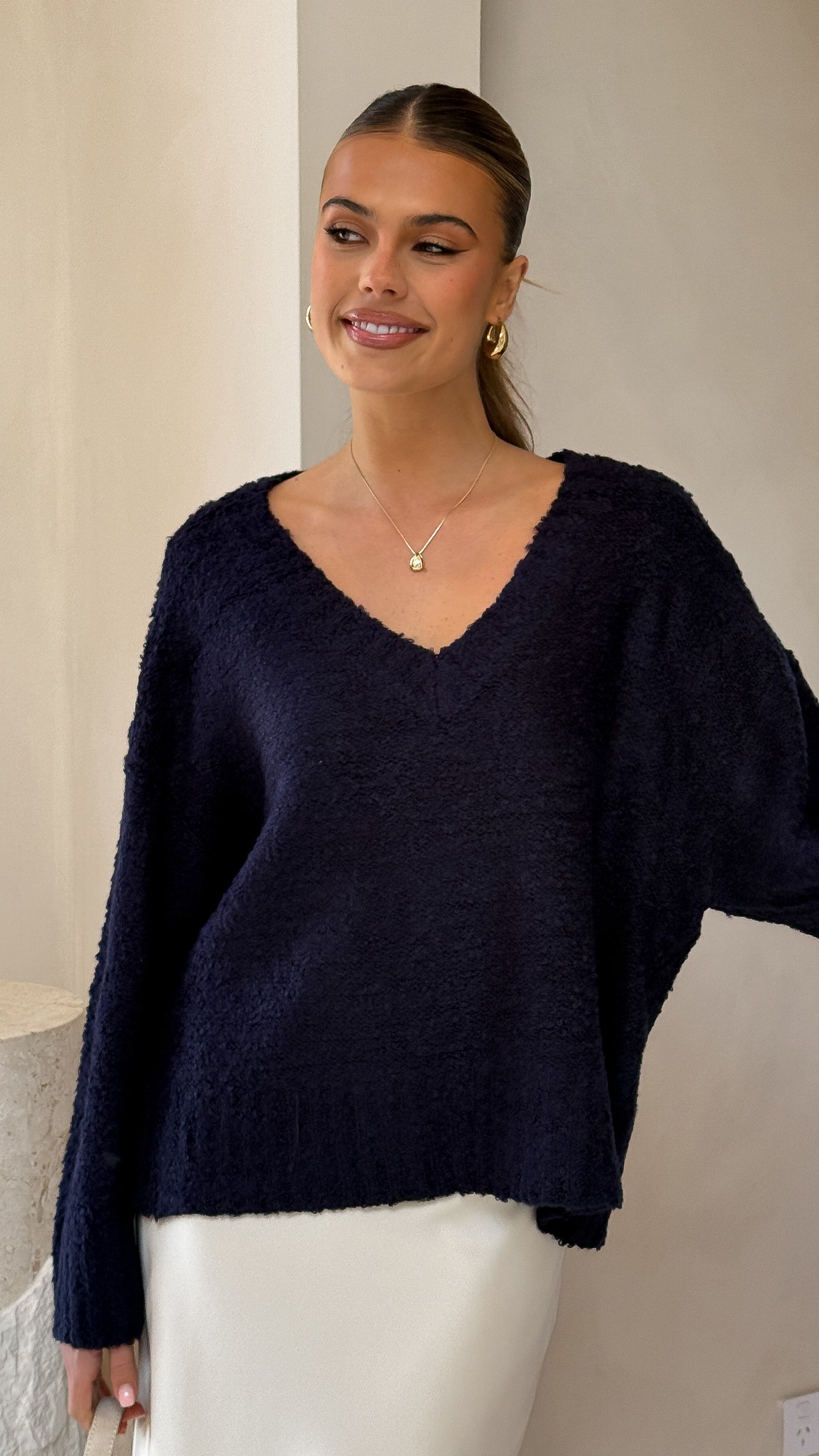 Silas Knit Top - Navy - Billy J
