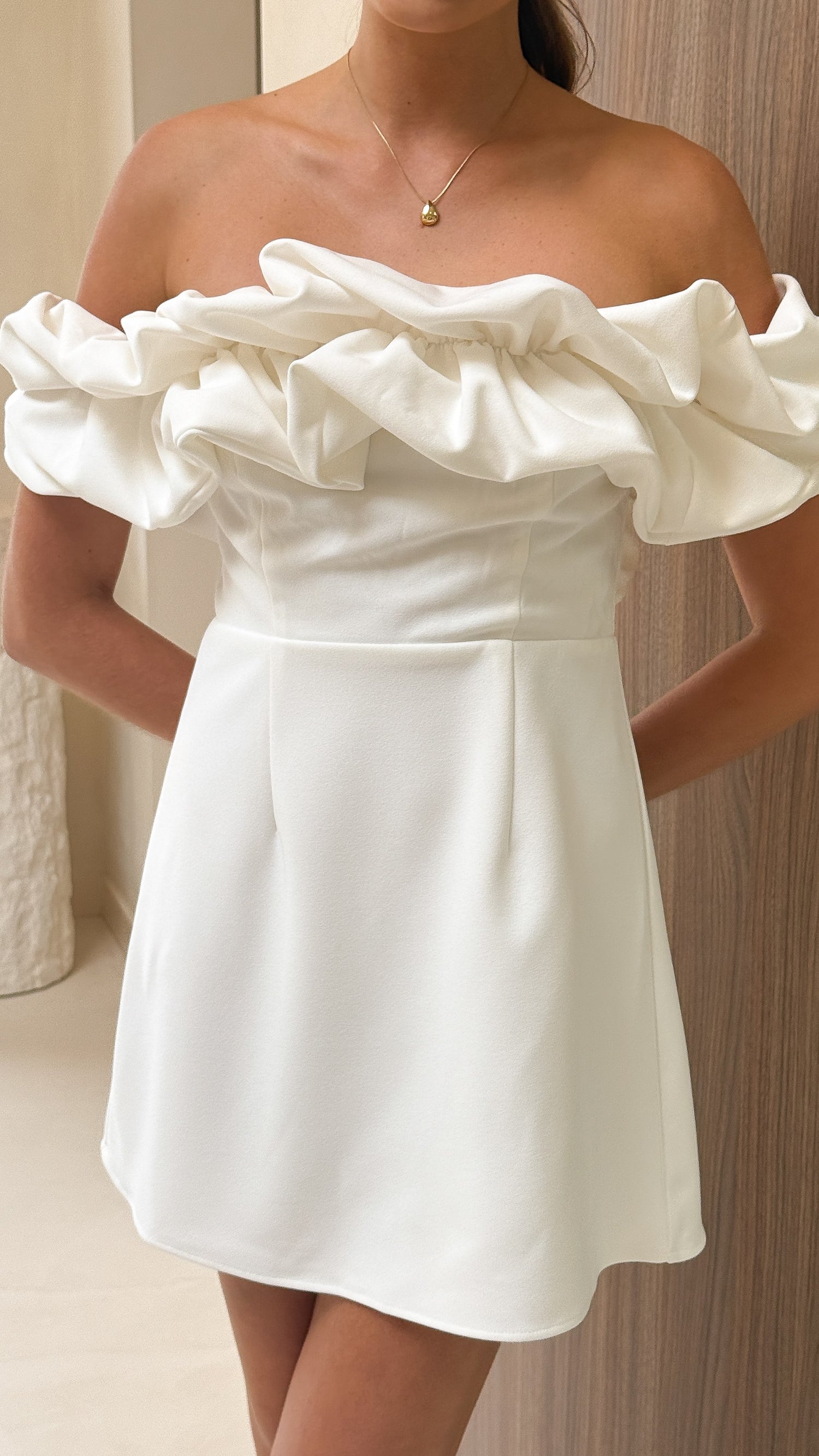 Bernadette Mini Dress - White - Billy J