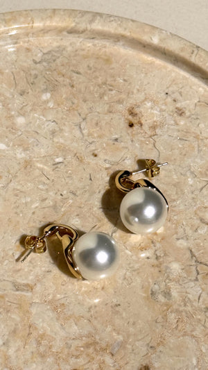 Classic Pearl 18K Gold Plated Earrings - Gold