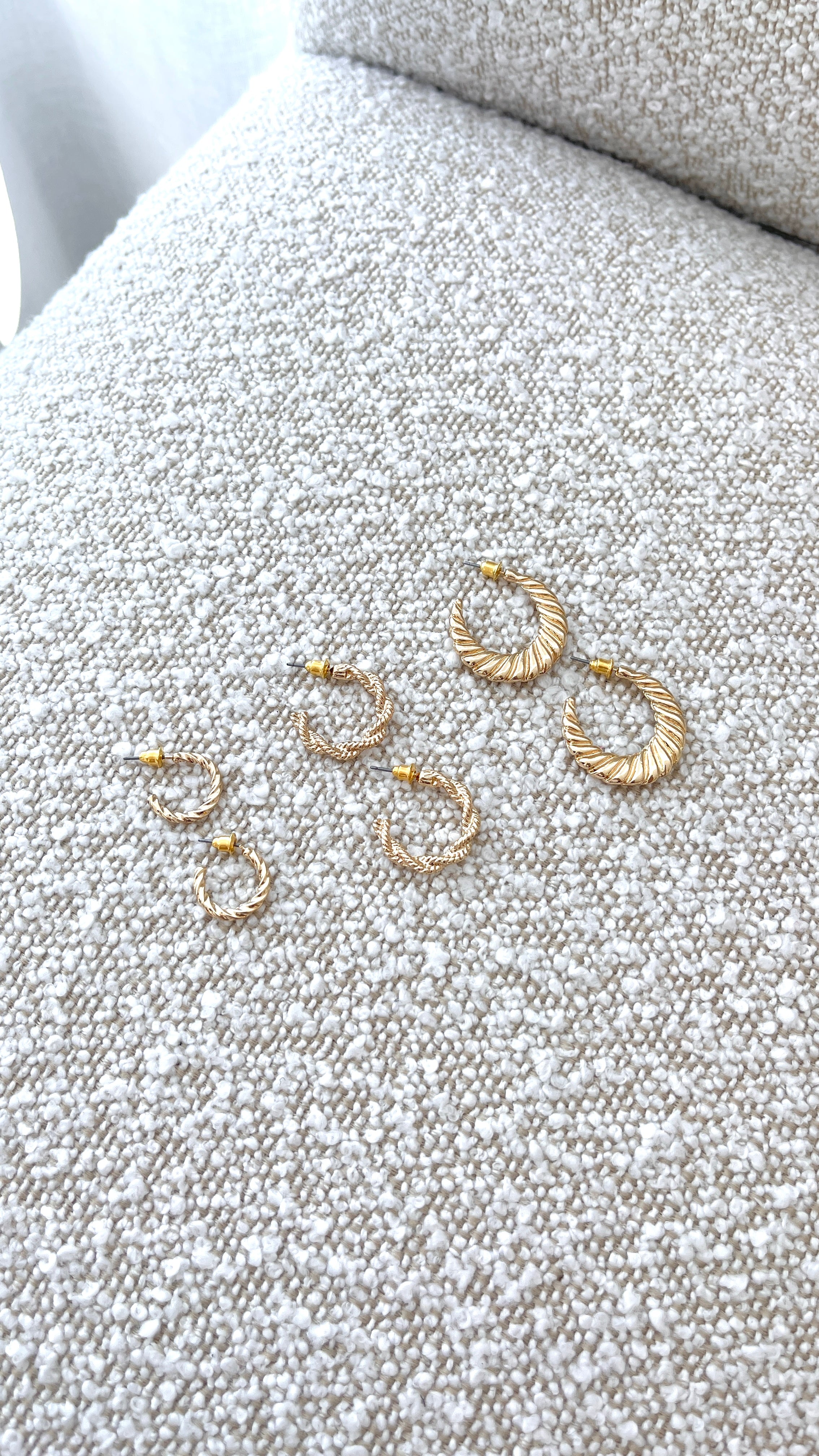 Reta Triple Pack Earrings - Gold - Billy J