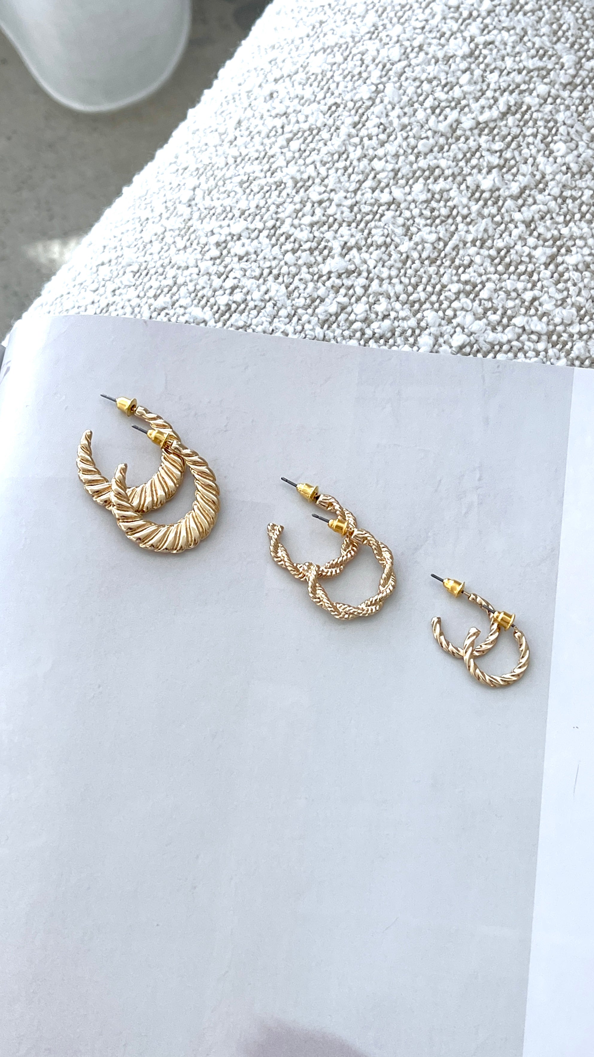 Reta Triple Pack Earrings - Gold - Billy J