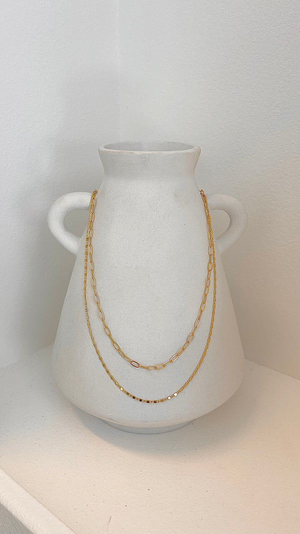 Fine Layered 18K Gold Plated Necklace - Gold - Billy J