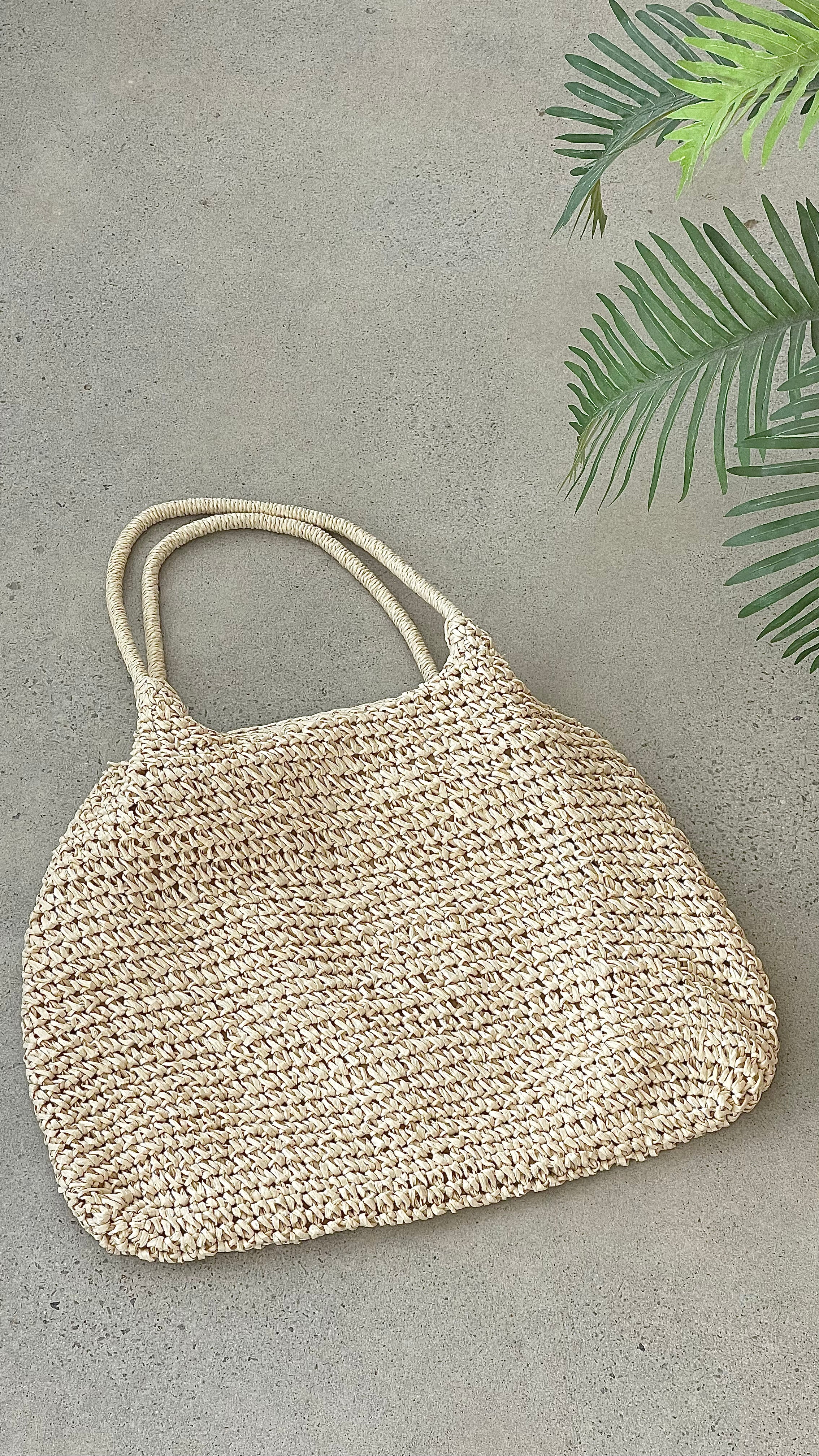 Solana Summer Tote Bag - Beige Straw - Billy J