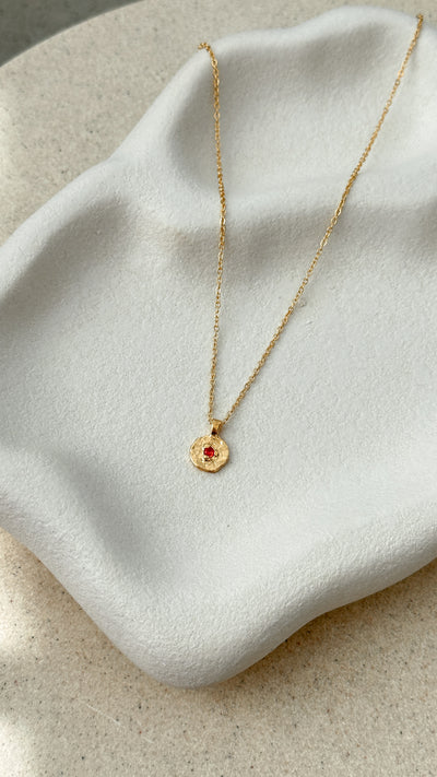 Load image into Gallery viewer, July Birthstone Necklace - Ruby - Billy J
