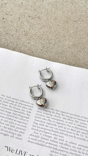 Varick Heart Earrings - Silver - Billy J