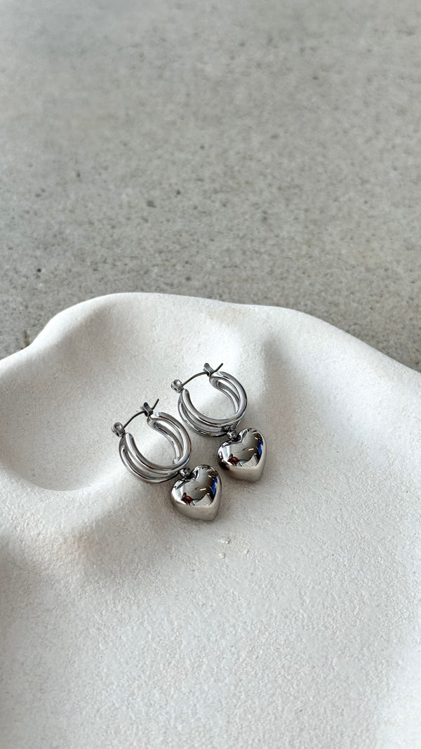 Varick Heart Earrings - Silver - Billy J