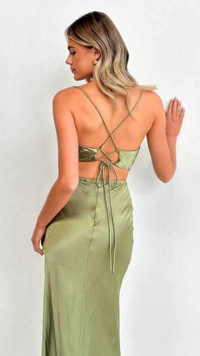 Load image into Gallery viewer, Sloan Midi Dress - Olive - Billy J
