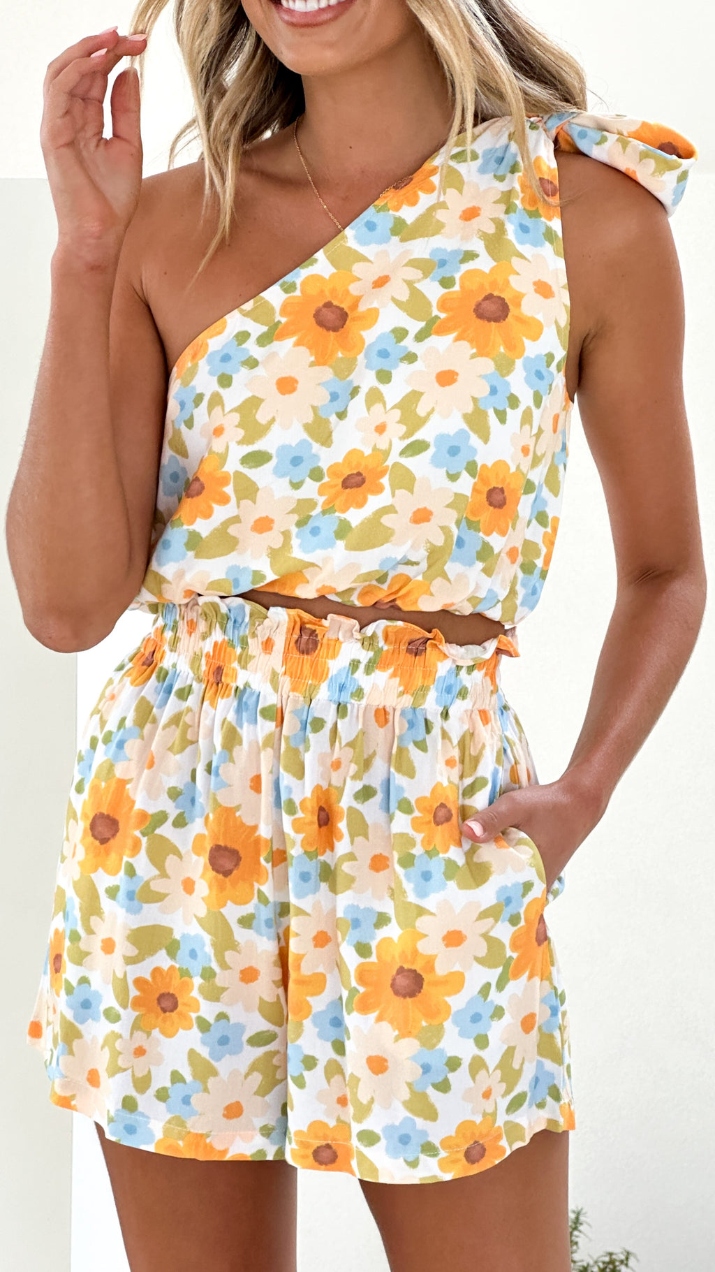 Daisy One Shoulder Top - Vintage Floral - Billy J