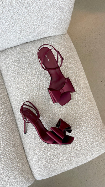 Load image into Gallery viewer, Gabby Heel - Burgundy Satin - Billy J
