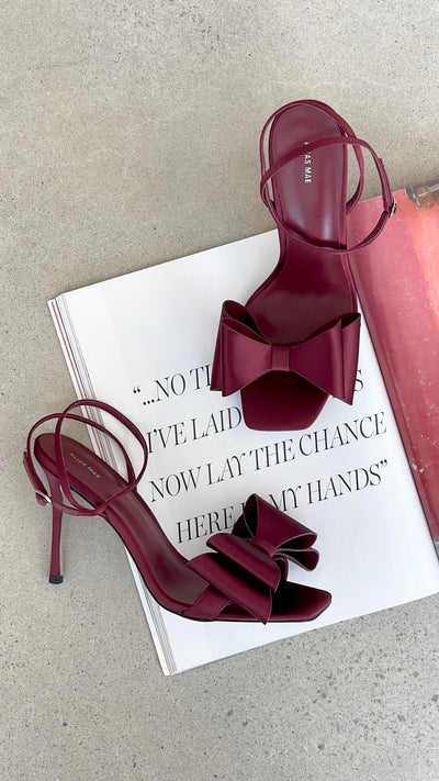 Load image into Gallery viewer, Gabby Heel - Burgundy Satin - Billy J
