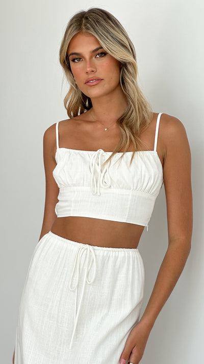 Load image into Gallery viewer, Tafari Crop Top - White
