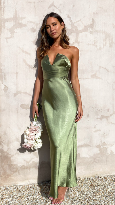 Load image into Gallery viewer, Valerie Maxi Dress - Olive - Billy J
