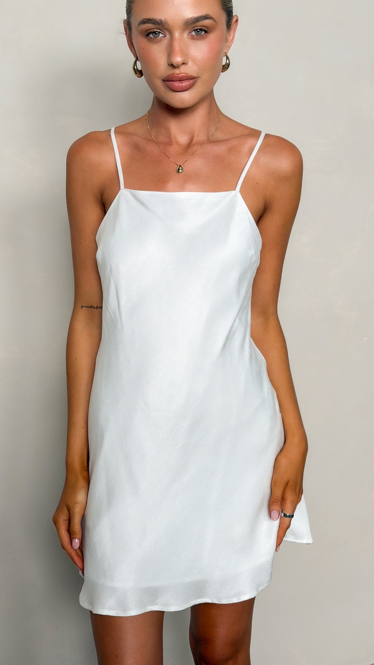 Laura Mini Dress - White - Billy J