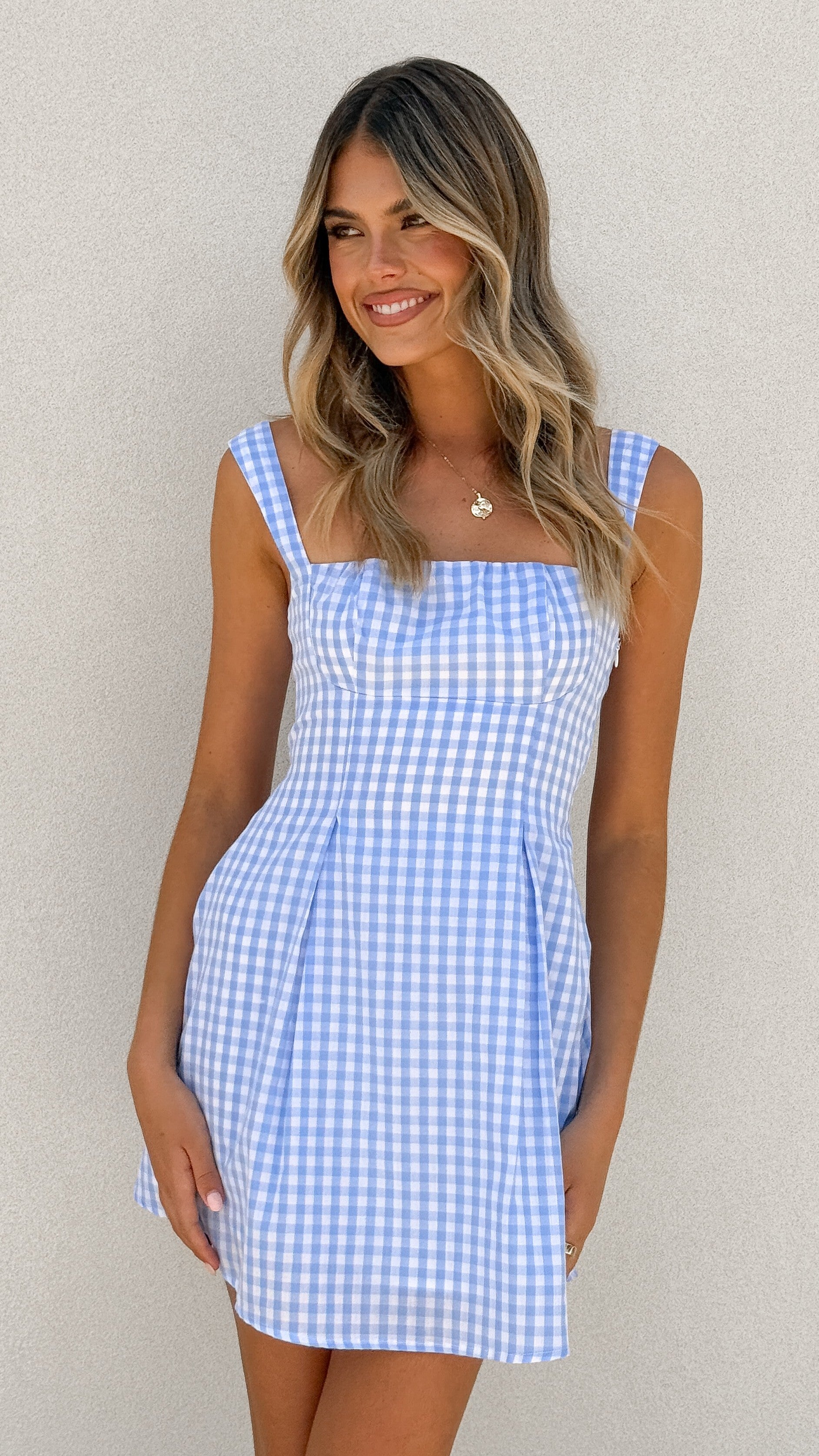 Jailene Mini Dress - Picnic Blue - Billy J