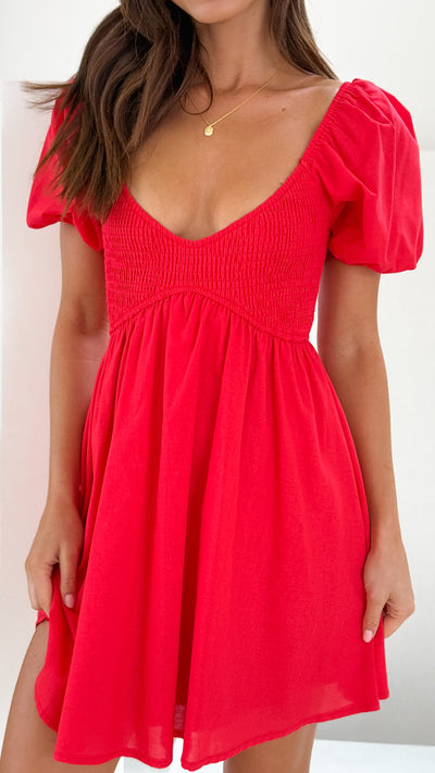 Load image into Gallery viewer, Sahirah Mini Dress - Red - Billy J
