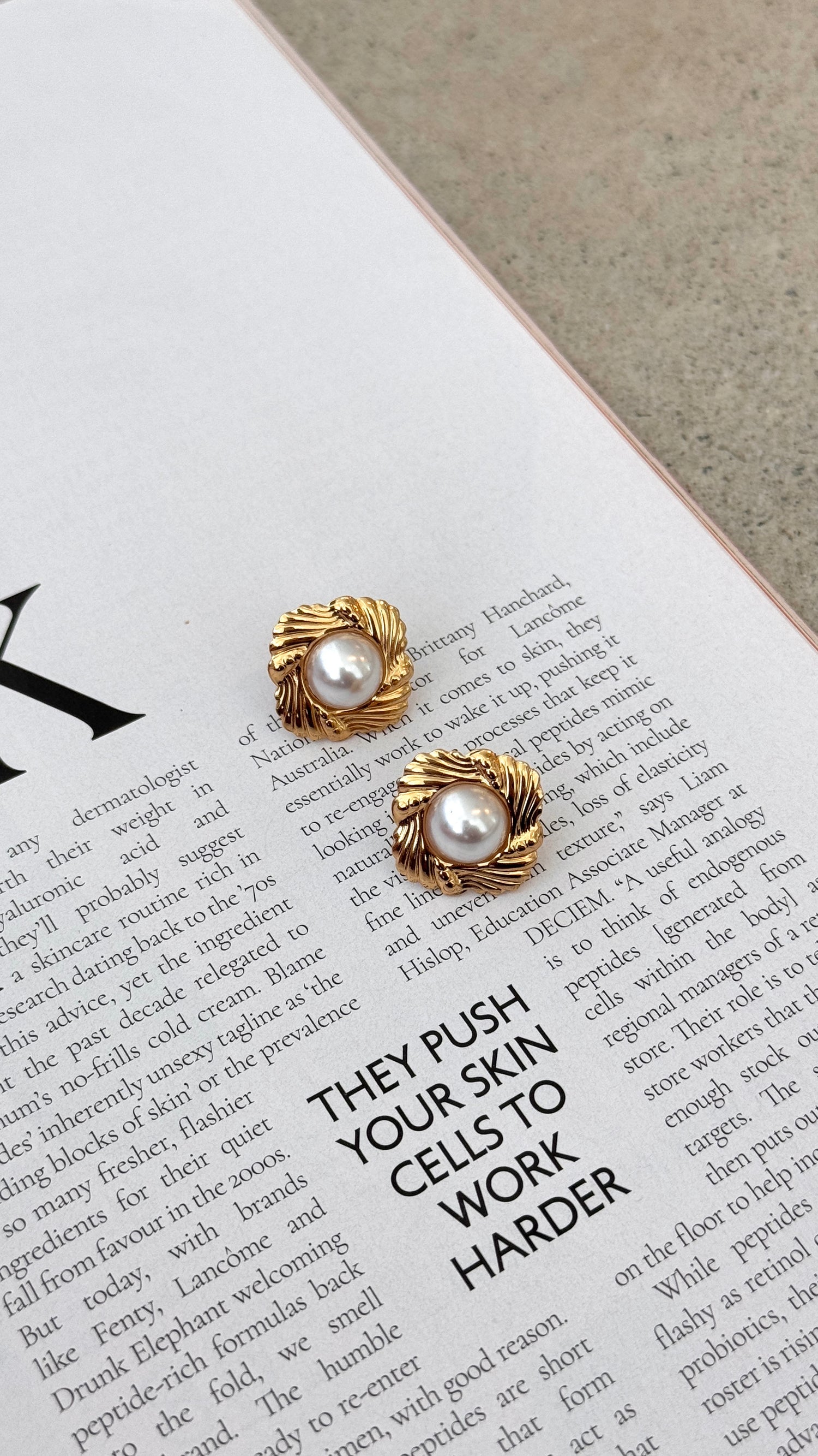 Yasmine 14K Gold Earrings - Gold / Pearl - Billy J