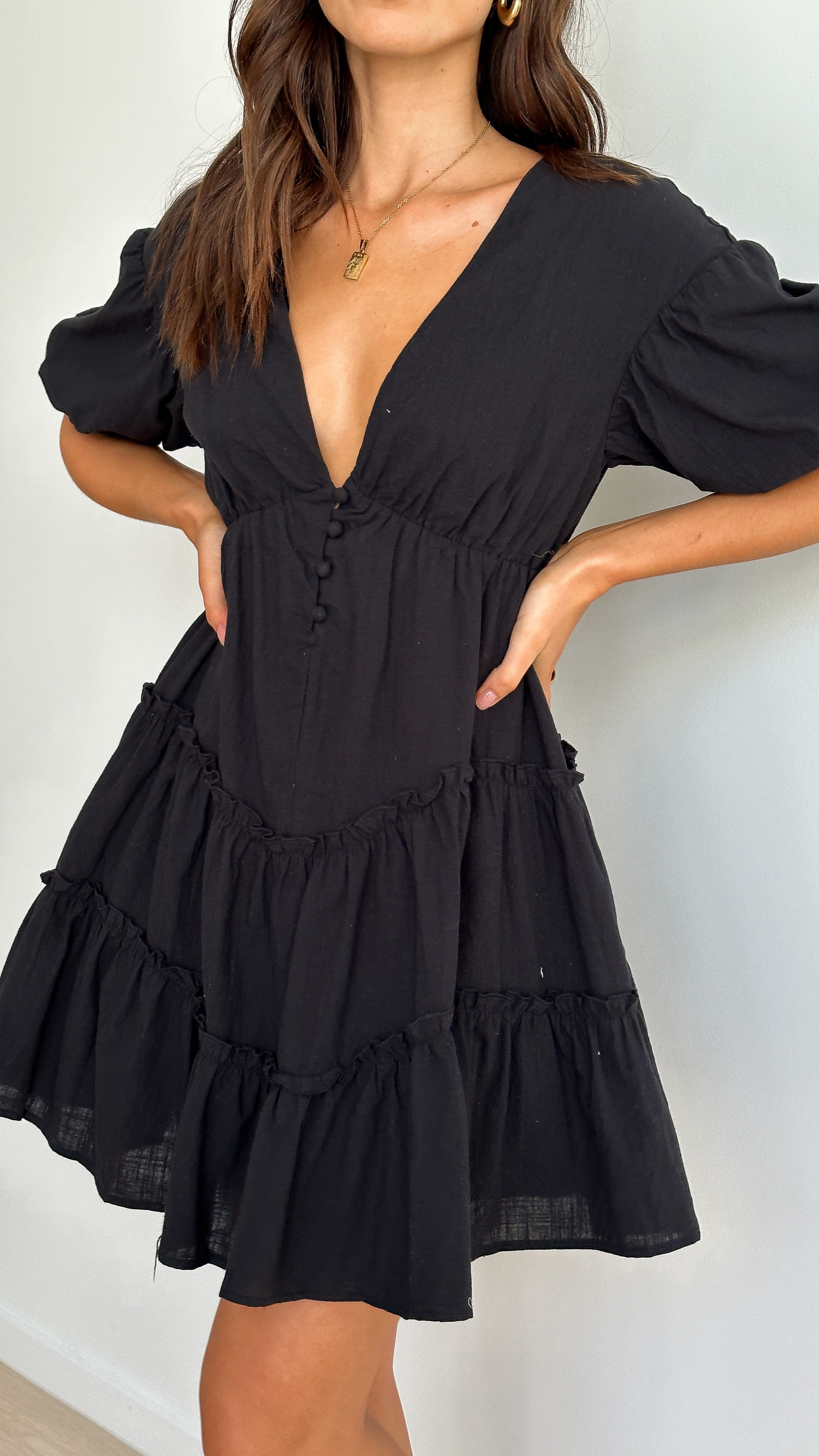 Tamia Mini Dress - Black - Billy J
