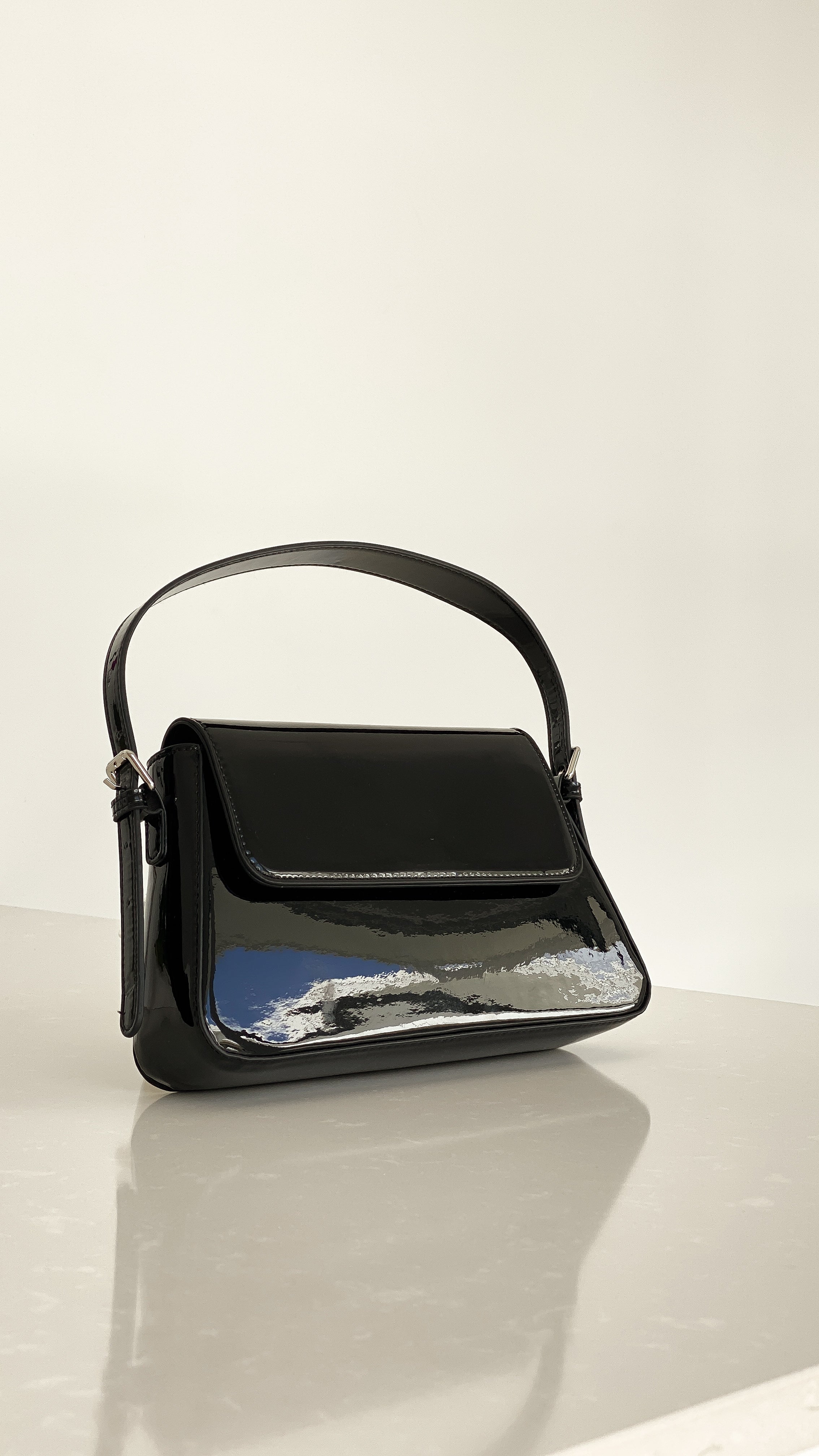 Maisie High Shine Handbag - Black