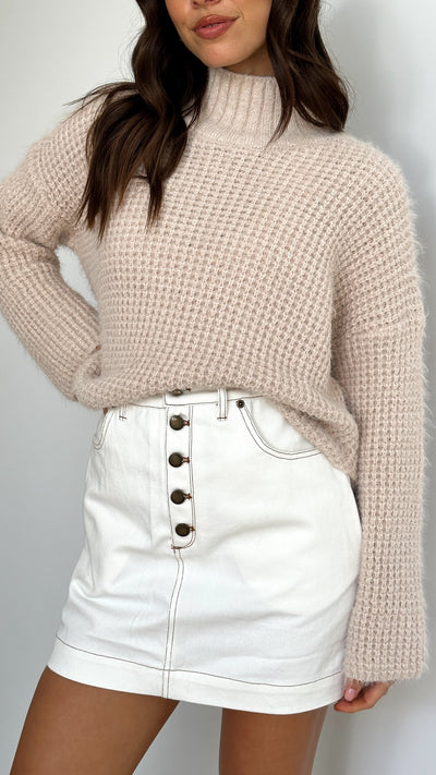 Load image into Gallery viewer, Haidar Knitted Top - Beige - Billy J

