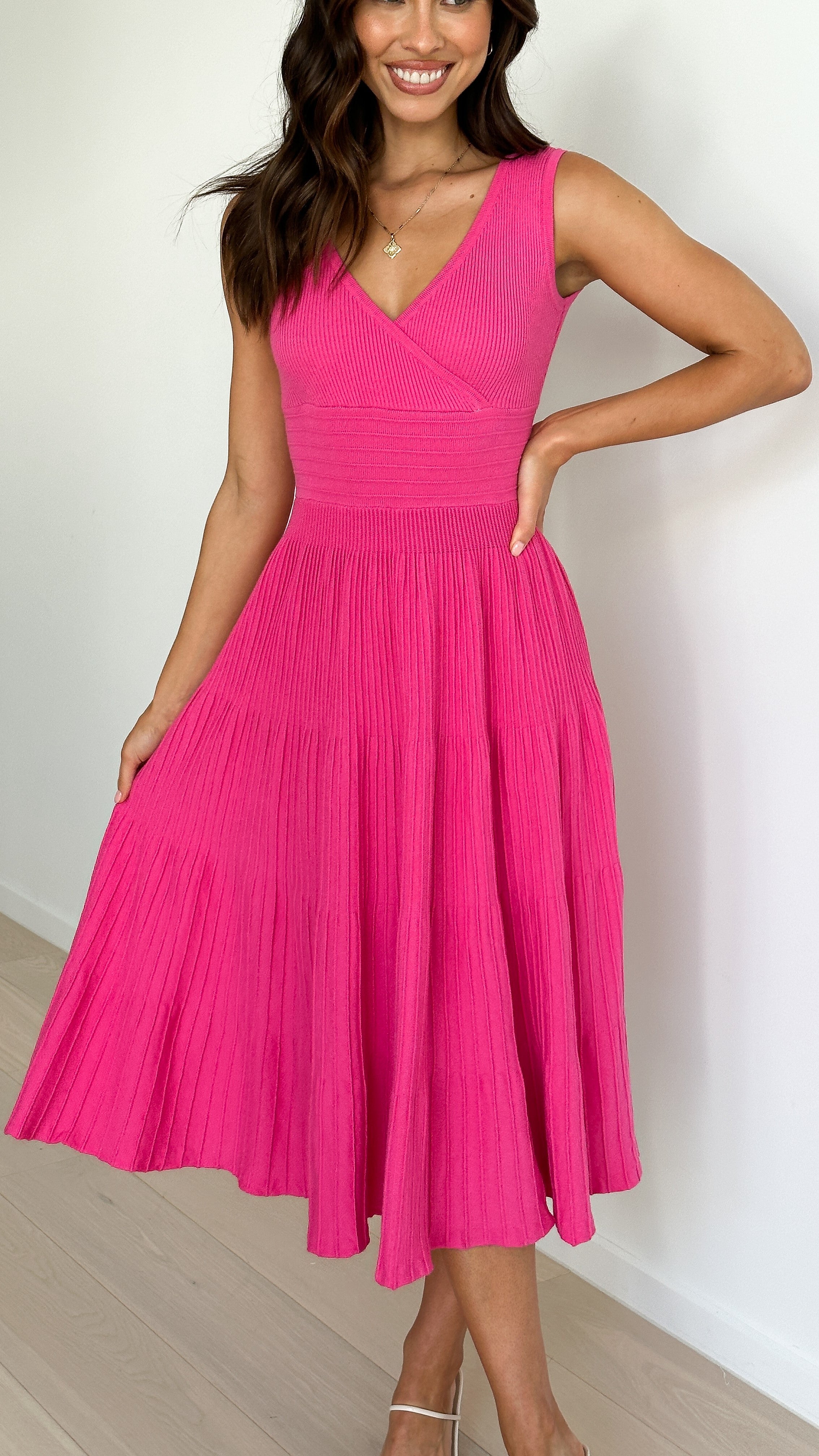 Jayde Knit Dress - Pink - Billy J
