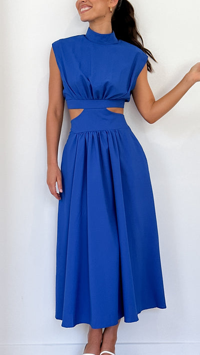 Load image into Gallery viewer, Maddison Midi Dress - Blue

