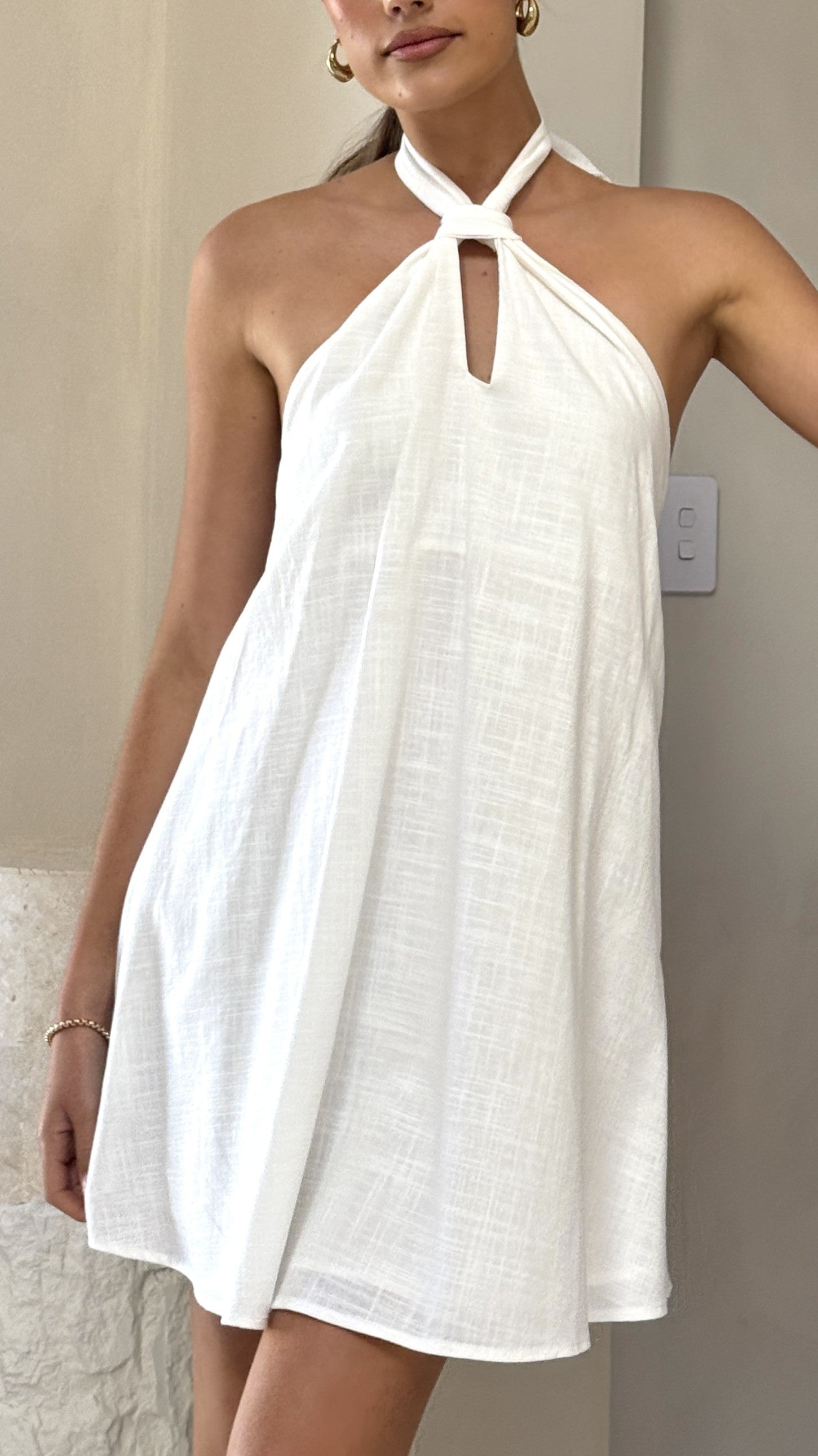 Maja Mini Dress - White - Billy J