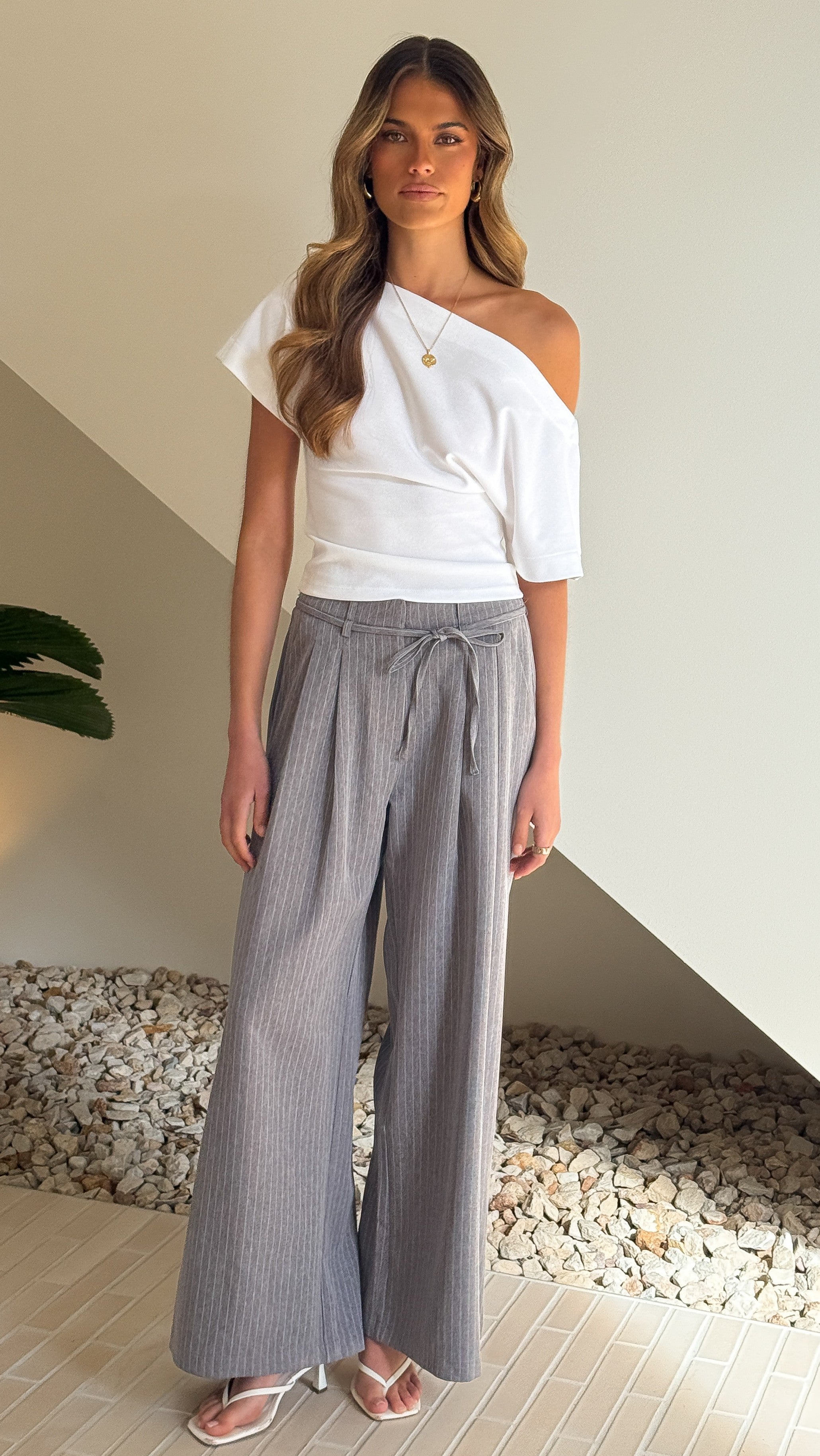 Issay Pants - Grey Pinstripe - Billy J