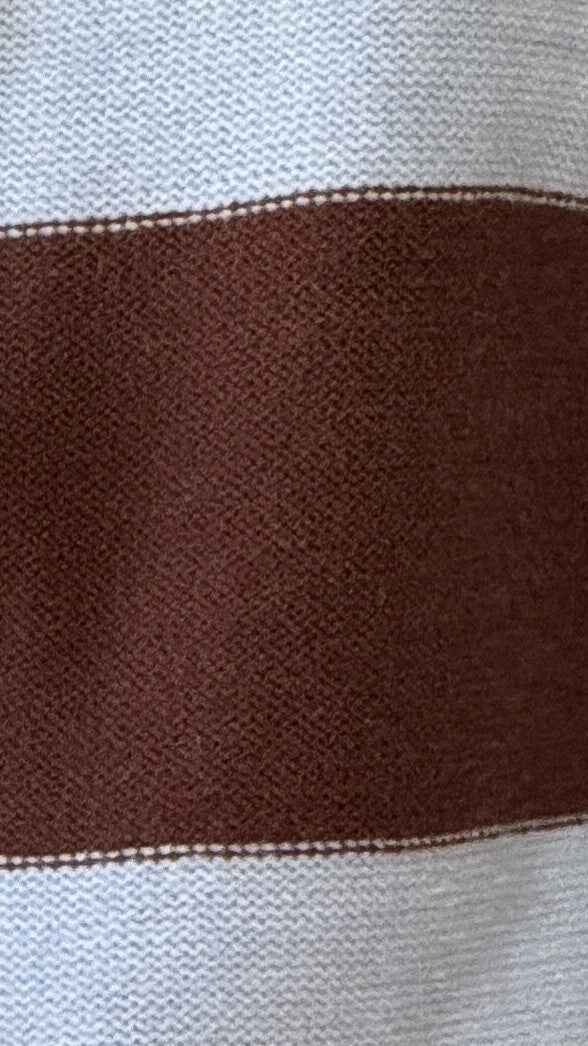 Tyla Zip-Up Sweater - Brown/Blue Stripe - Billy J