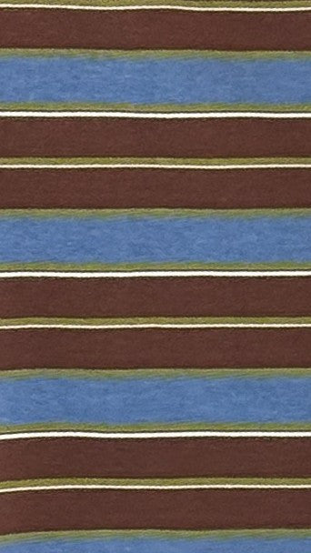 Jayana Collared Jersey Top - Blue/Green/Choc Stripe - Billy J