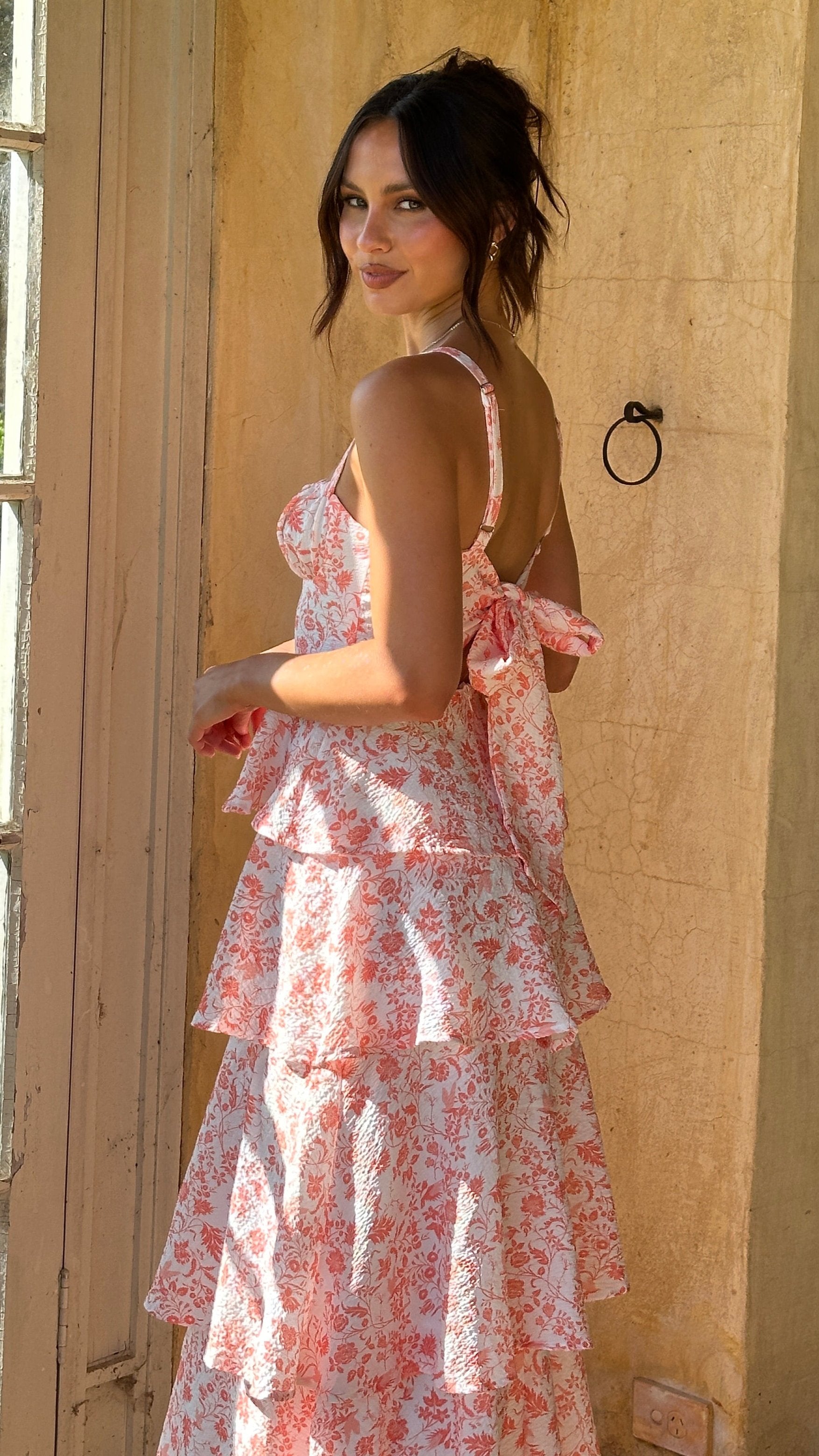 Page Maxi Dress - Peach Floral - Billy J