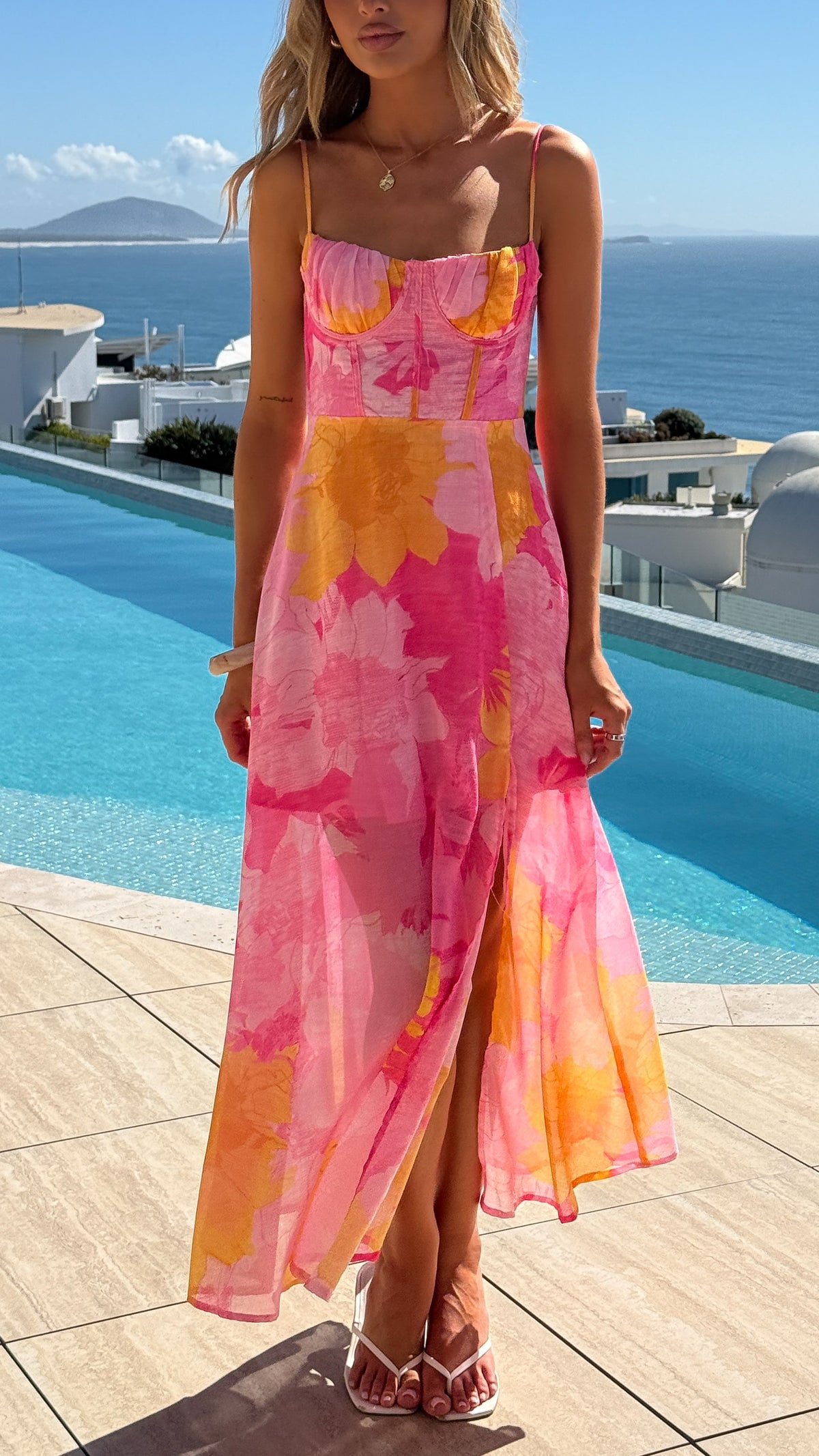 Rahima Maxi Dress - Pink Floral - Billy J