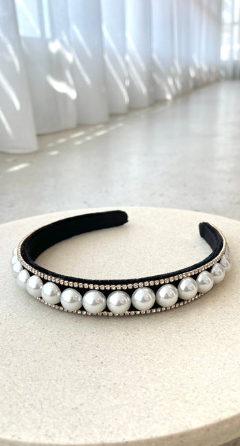Sana Headband - Black/Pearl