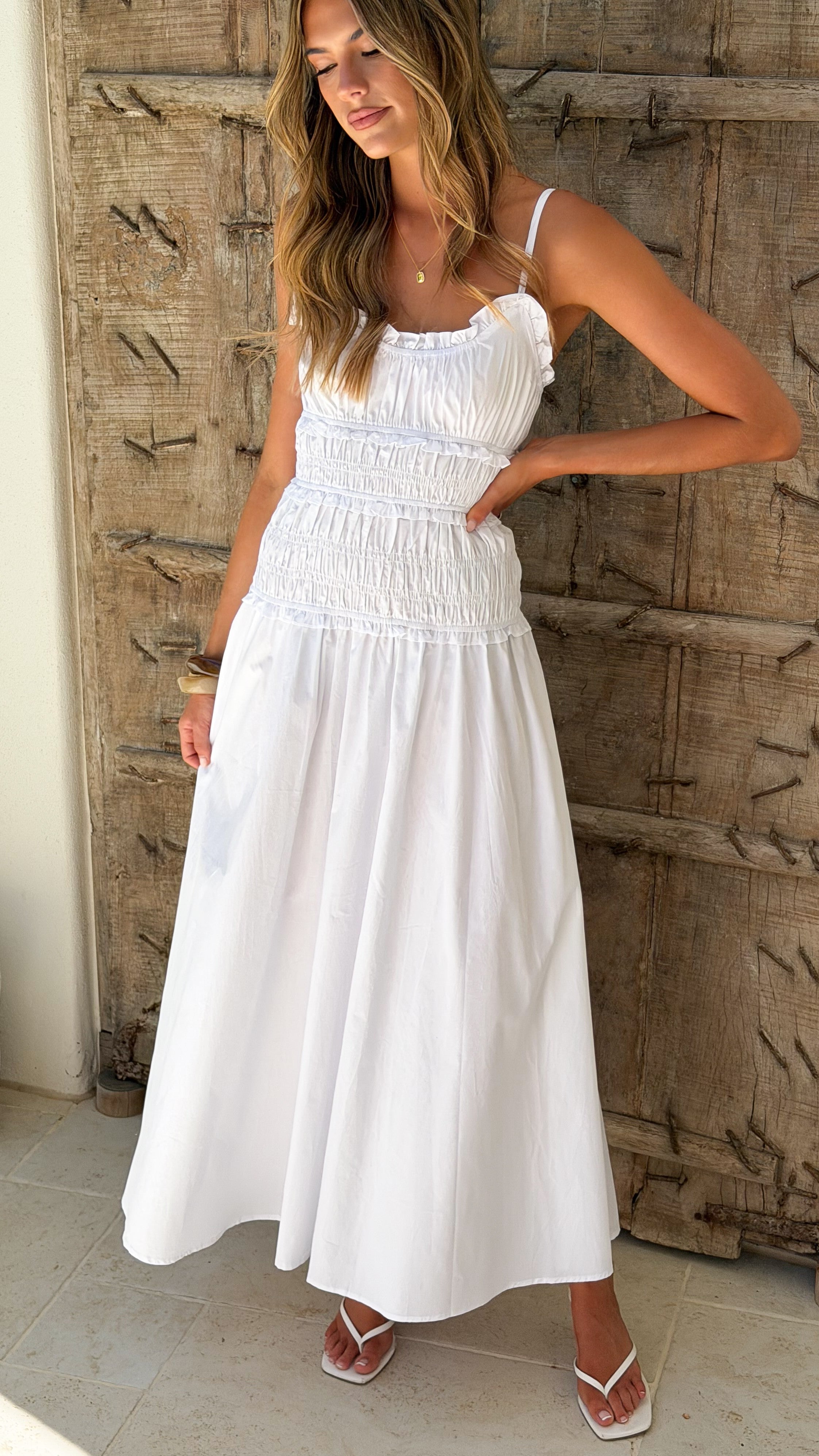 Vida Maxi Dress - White - Billy J