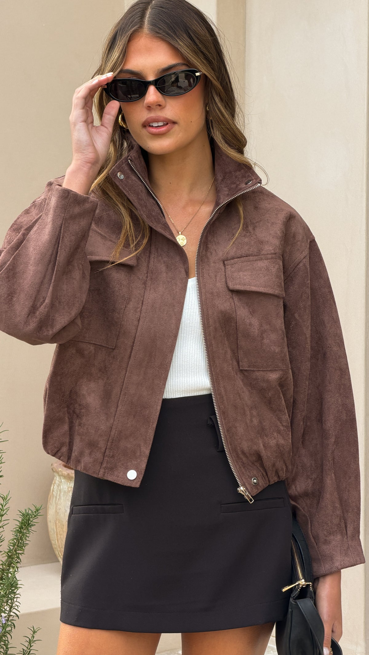 Josh Funnel Neck Jacket - Chocolate - Billy J