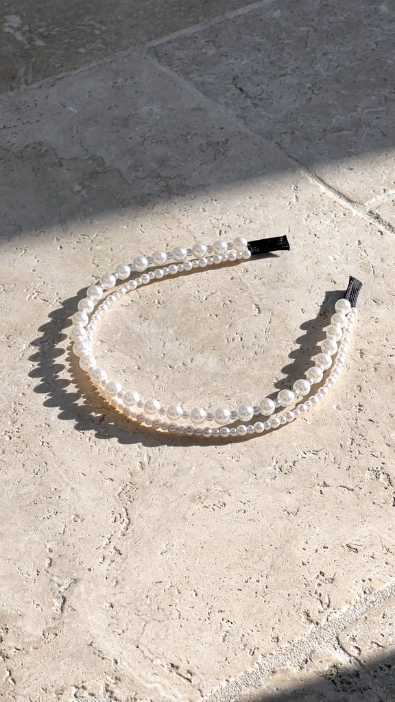 Audrey Pearl Headband - Cream - Billy J