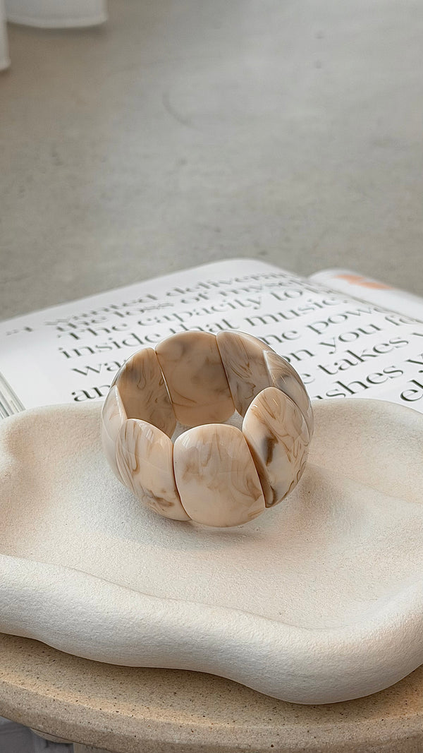 Whitney Stretch Bracelet - Cream Marble - Billy J