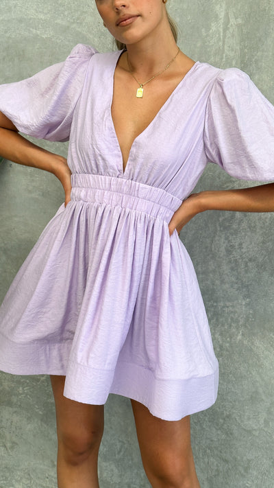 Load image into Gallery viewer, Erin Mini Dress- Lilac
