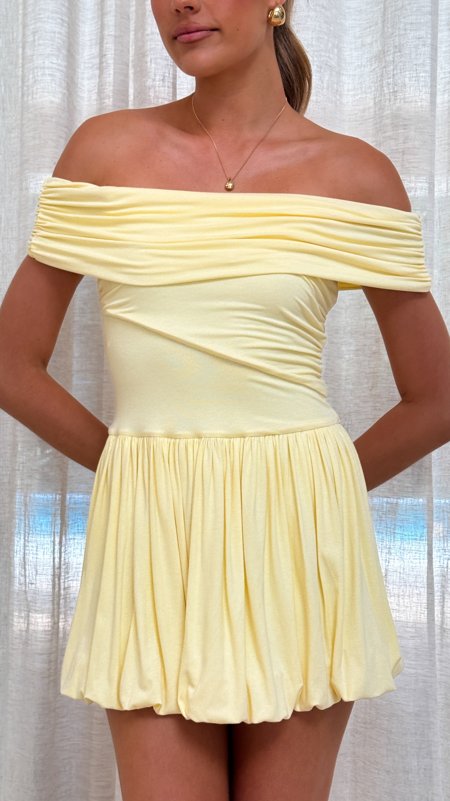 Manalla Mini Dress - Lemon - Billy J