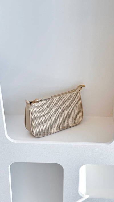 Load image into Gallery viewer, Fifi Woven Slim Shoulder Bag - Cream - Billy J
