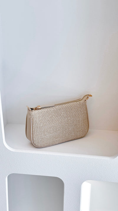 Load image into Gallery viewer, Fifi Woven Slim Shoulder Bag - Cream - Billy J
