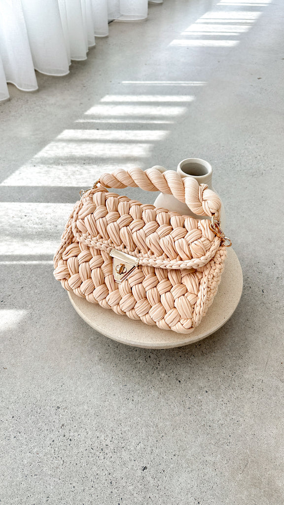 Annabel Chunky Plaited Handbag - Cream