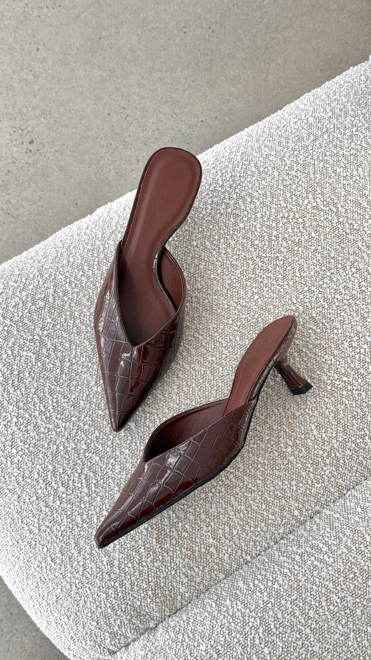 Adele Heel - Chocolate Patent Croc - Billy J