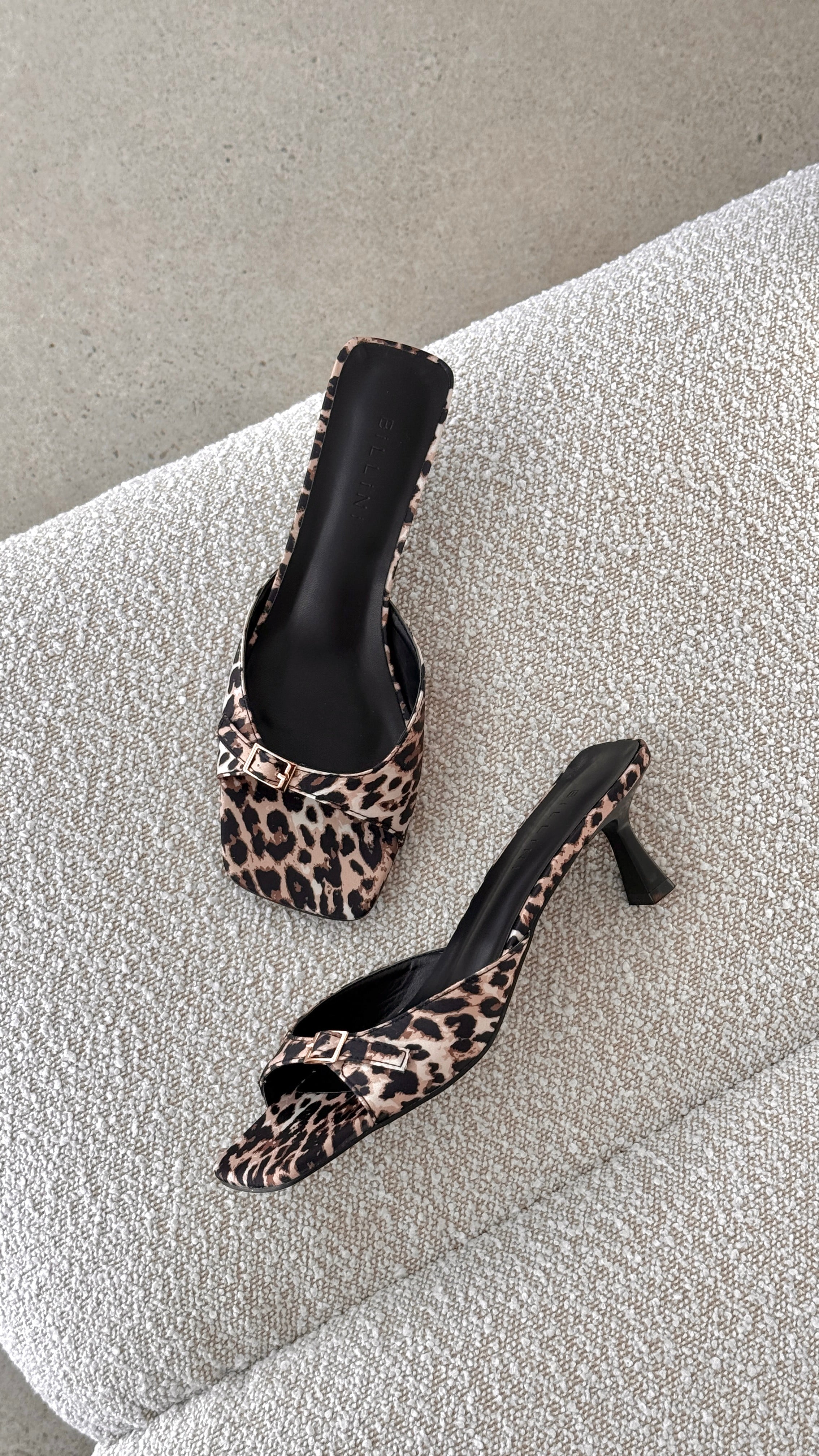 Tilden Heel - Leopard Satin - Billy J