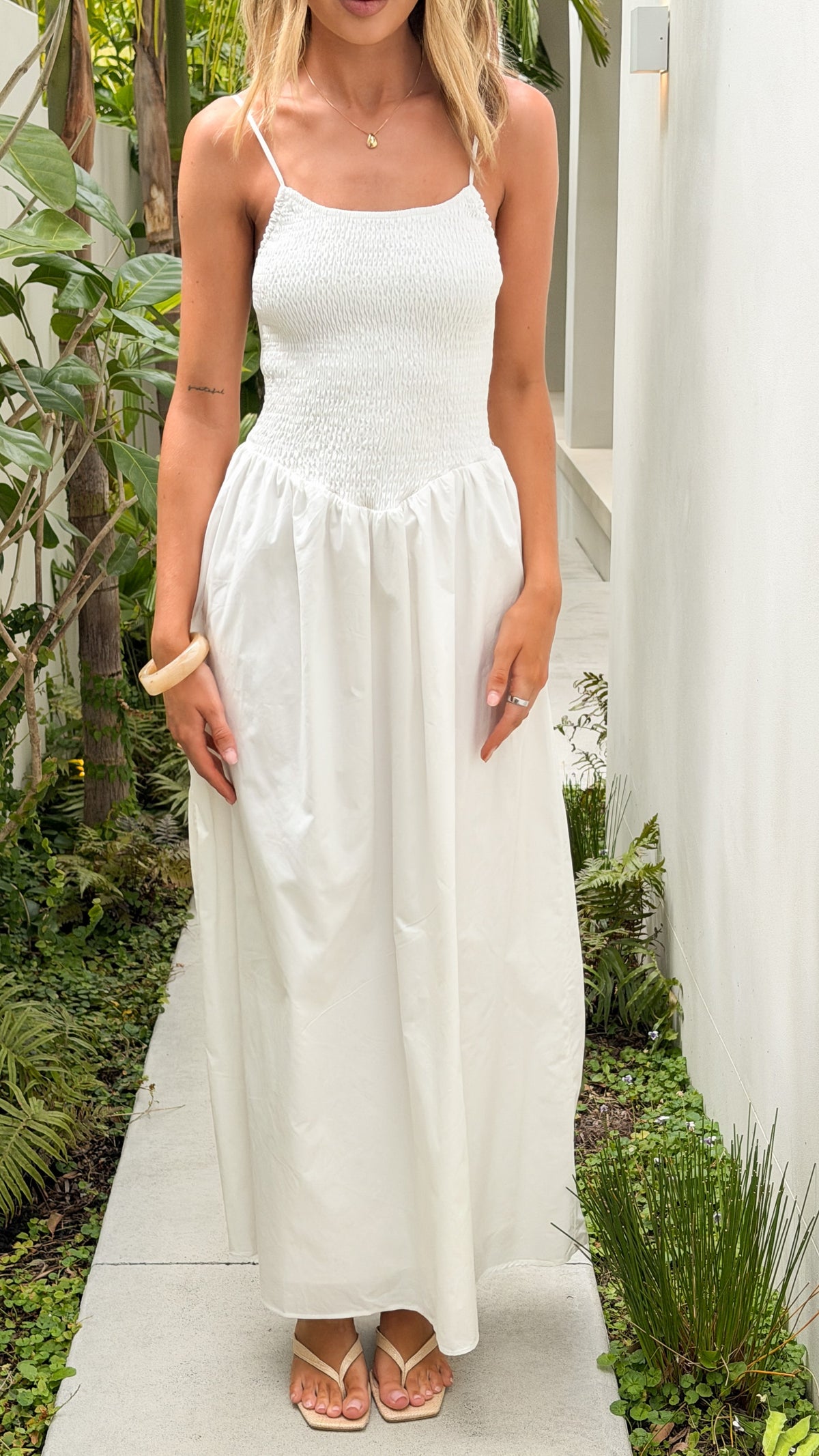 Gena Maxi Dress - White - Billy J